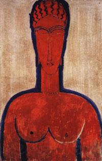 Amedeo Modigliani Large red Bust France oil painting art